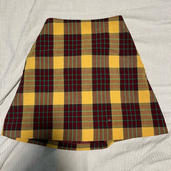 wilfred yellow plaid school girl style mini skirt aritzia - Picture 1 of 2